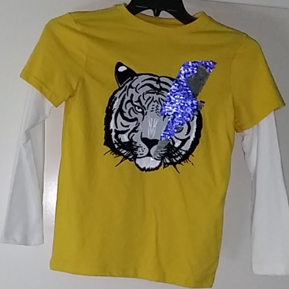 Yellow Long Sleeve Crew Neck Logo Shirt